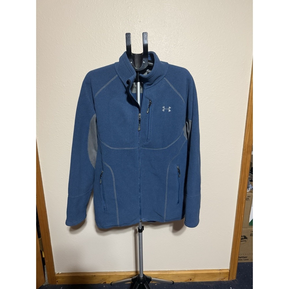 Under Armour Full Zip Fleece Jacket XL Blue Heavyweight Y2K Early 2000s